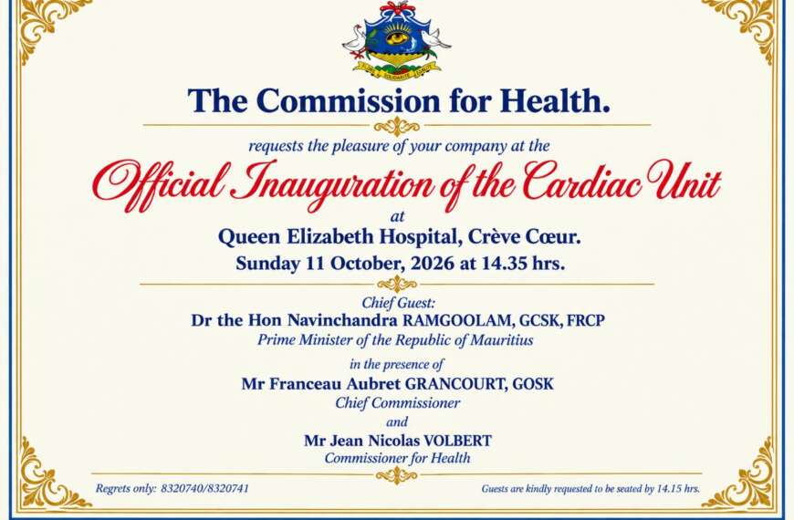 Inauguration de la première unité de cardiologie à l’hôpital Queen Elizabeth de Rodrigues